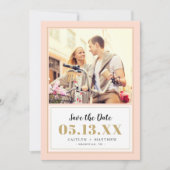 Classy Blush en Gold Photo Save the Date (Voorkant)