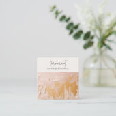 Classy Blush Gold Oil Paint Texture Oorbel Houder Vierkante Visitekaartje (Staand voorkant)