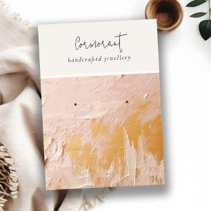 Classy Blush Gold Oil Paint Texture Oorbel Houder Visitekaartje