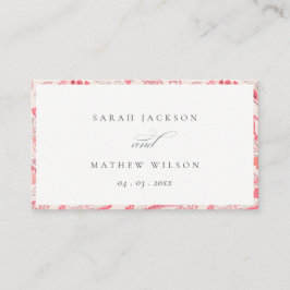 Classy Blush Paisley Typography Wedding Website Informatiekaartje