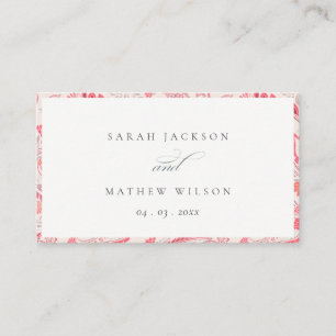 Classy Blush Paisley Typography Wedding Website Informatiekaartje