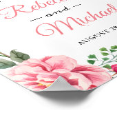 Classy Blush Pink Floral Wrap Welkomstteken Wedden Poster (Hoek)