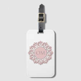 Classy Blush Pink Mandala OM Bagagelabel