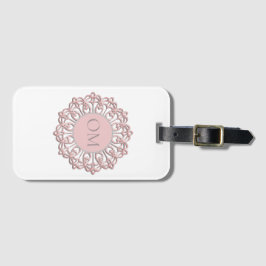 Classy Blush Pink Mandala OM Bagagelabel