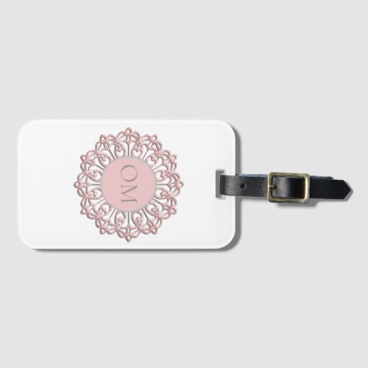 Classy Blush Pink Mandala OM Bagagelabel (Voorkant (horizontaal))
