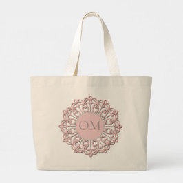 Classy Blush Pink Mandala OM Grote Tote Bag