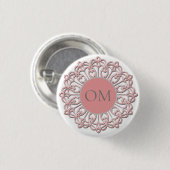 Classy Blush Pink Mandala OM Ronde Button 3,2 Cm (Voorkant /achterkant)