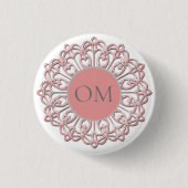 Classy Blush Pink Mandala OM Ronde Button 3,2 Cm (Voorkant)