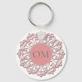Classy Blush Pink Mandala OM Sleutelhanger (Voorkant)
