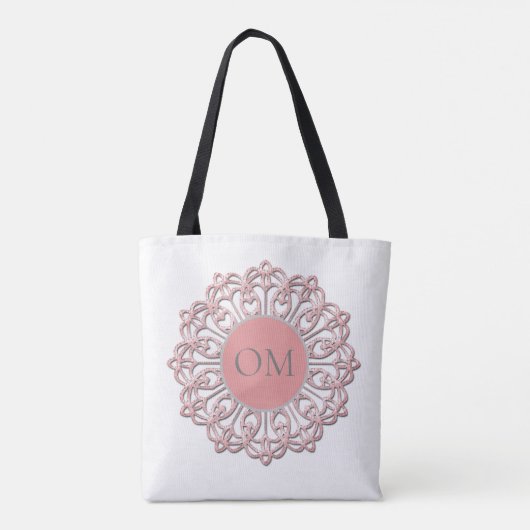 Classy Blush Pink Mandala OM Tote Bag (Achterkant)