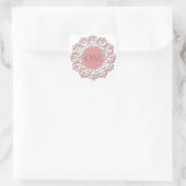 Classy Blush Pink Mandala OM Vierkante Sticker (Tas)