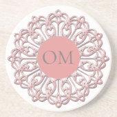 Classy Blush Pink Mandala OM Zandsteen Onderzetter (Voorkant)
