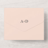 Classy Blush Roos Weddenschap in één uitnodiging (Achterkant)