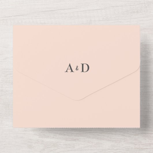 Classy Blush Roos Weddenschap in één uitnodiging (Achterkant)