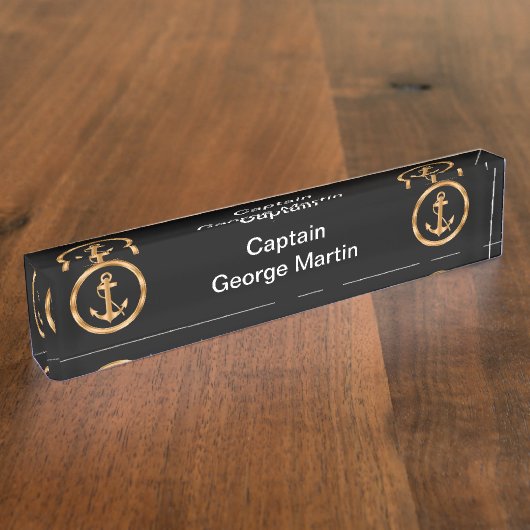 Classy Boat Captain Desk Name Borden Naambordje (Zijkant)