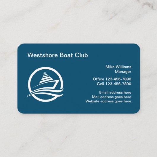 Classy Boat Club Logo Design Visitekaartjes (Voorkant)