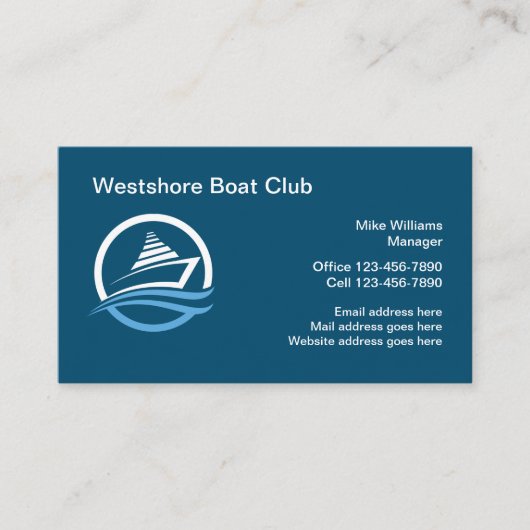 Classy Boat Club Theme Visitekaartjes (Voorkant)