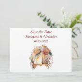 Classy Bohemian Floral Save the Date (Staand voorkant)