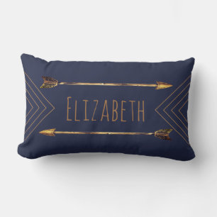 Classy Bohemian Gold Tribal Arrows & Navy Kussen