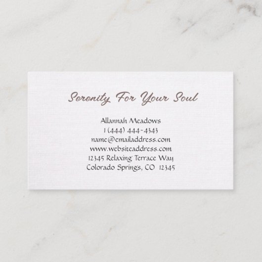 Classy Boho Linen Visitekaartje voor kijkreclame (Achterkant)