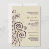 Classy Boho Paarse Spirals Bat/Bar Mitvah Invite Kaart (Voorkant)