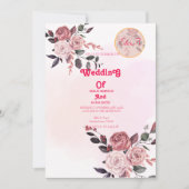 CLASSY BOHO ROZE BLOEMENBRUILOFT KAART (Voorkant)