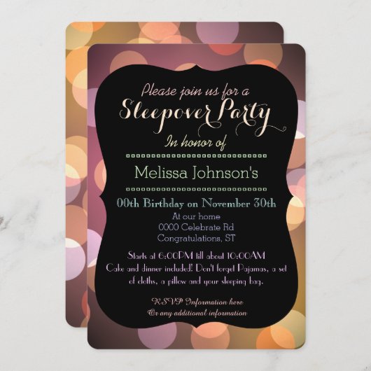 Classy Bokeh licht textuur Graduation party Kaart (Voorkant / Achterkant)