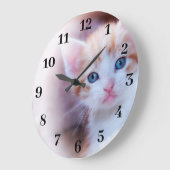 Classy Bold Black Numbers Family Photo Grote Klok (Hoek)