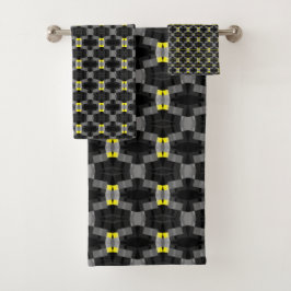 Classy Bold Grey Yellow Black Abstract Modern Bad Handdoek