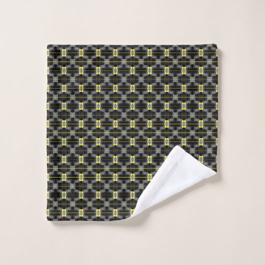 Classy Bold Grey Yellow Black Abstract Modern Bad Handdoek (Wasdoekje)