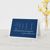 Classy border navy blue felicitaties kaart (Gele Bloem)
