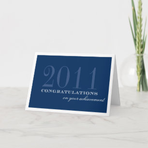 Classy border navy blue felicitaties kaart