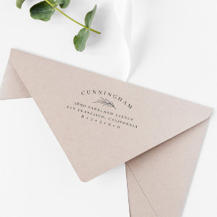Classy Botanical Branch Family Name Return-adres Zelfinktende Stempel