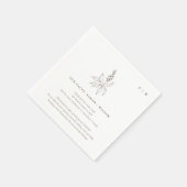 Classy Botanical Floral Sketch Wedding Fun Facts Servet (Hoek)