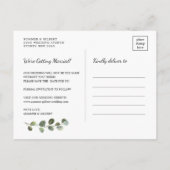 Classy Botanical Greenery Gold Bewaar de datum Aankondigingskaart (Achterkant)