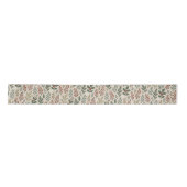 Classy Botanical Holly Berry Floral Art Pattern Satijnen Lint (Voorkant)