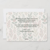 Classy Botanical Holly Berry Floral Pattern Feestdagenkaart (Achterkant)