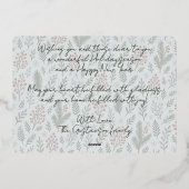 Classy Botanical Holly Berry Floral Pattern Gold Folie Feestdagenkaart (Achterkant)