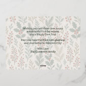 Classy Botanical Holly Berry Floral Pattern Gold Folie Feestdagenkaart (Achterkant)