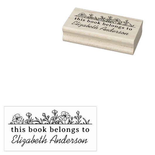 Classy Botanische Bloemen Script Bibliotheek Bookp Rubberstempel (Gestempeld)
