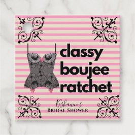 Classy Boujee Ratchet | Roze en zwarte liner Bedankjes Labels