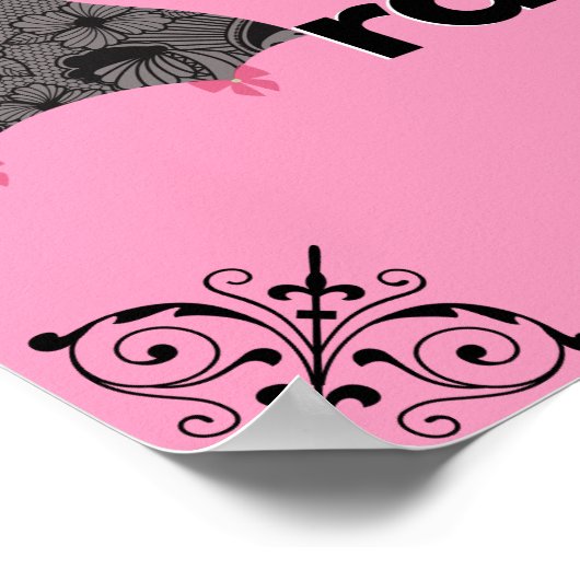 Classy Boujee Ratchet | Roze en zwarte liner Poster (Hoek)