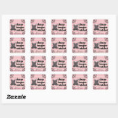 Classy Boujee Ratchet | Roze en zwarte liner Vierkante Sticker (Vel)