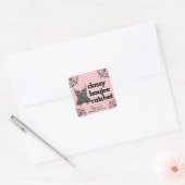 Classy Boujee Ratchet | Roze en zwarte liner Vierkante Sticker (Envelop)