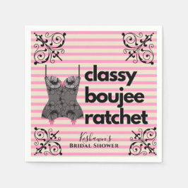 Classy Boujee Ratchet | Roze en Zwarte Ondergoed Servet
