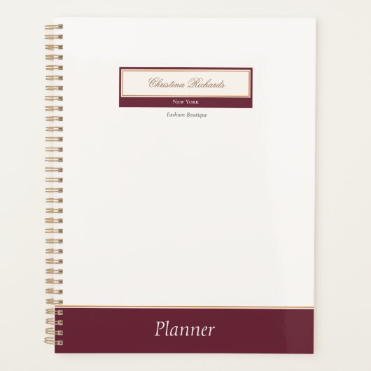 Classy Bourgogne Ivory Business Planner (Voorkant)