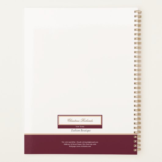 Classy Bourgogne Ivory Business Planner (Achterkant)