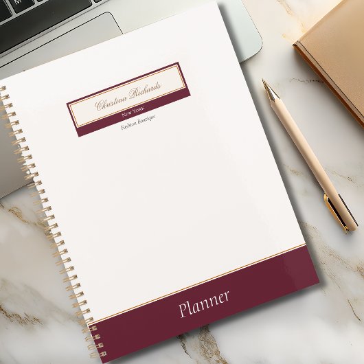 Classy Bourgogne Ivory Business Planner