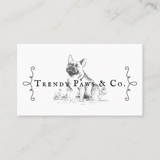 Classy Boutique Style Pet Salon Franse Bulldog Visitekaartje (Voorkant)