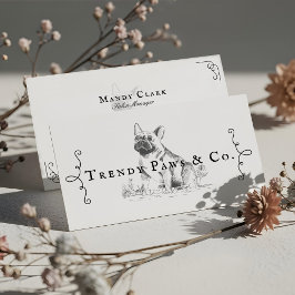 Classy Boutique Style Pet Salon Franse Bulldog Visitekaartje
